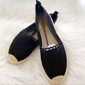 New Black Espadrille Flats